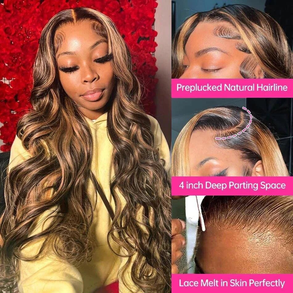 Perruque Lace Front Highlight P4/27